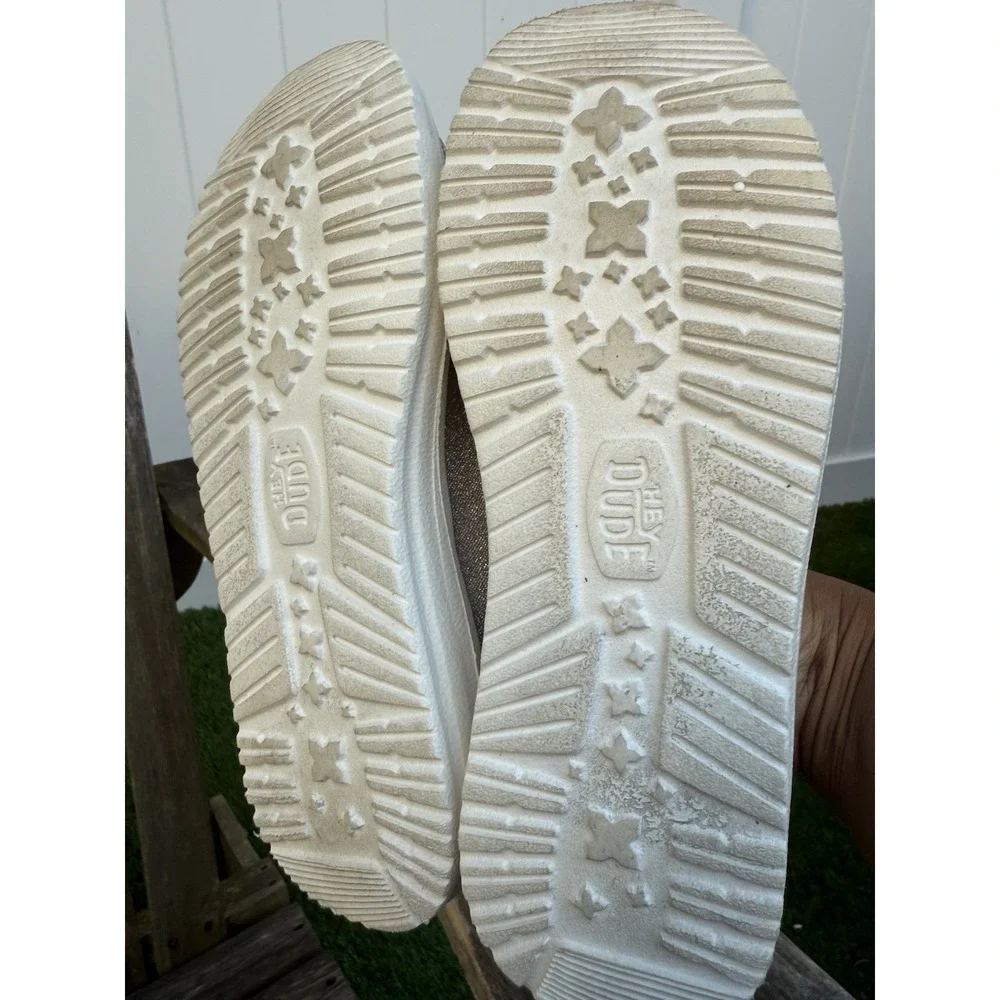 Hey Dude Silver Sparkle Disco Ball Wendy Kid's Slide On Shoes Size‎ 4 Youth K